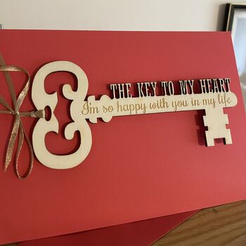 Personalised Key To My Heart Valentines Keepsake Card, 11 of 12