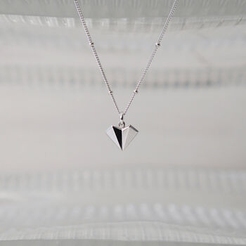 Geometric Heart Oxidised Sterling Silver Necklace, 10 of 12