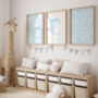 Personalised Blue Floral Initial Nursery Print, thumbnail 4 of 7