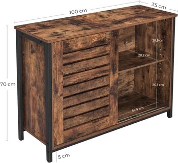 Industrial Sideboard Cabinet With Sliding Doors, 3 of 7