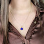 Sapphire September Birthstone Gold Plated Necklace, thumbnail 3 of 6