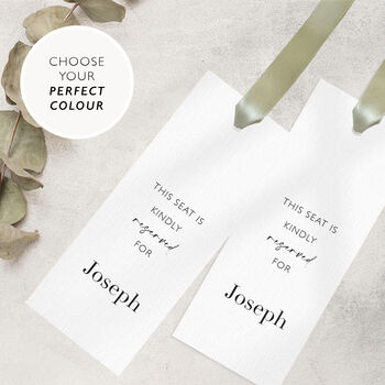 Personalised Reserved Seat Name Sign With Satin Ribbon Row Wedding Aisle Signage, 5 of 11