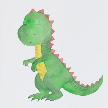 New Baby Personalised Dinosaur Nursery Art Print, 2 of 3