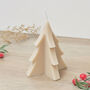 Beige Christmas Tree Candle Minimalist Christmas Decor, thumbnail 4 of 9