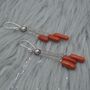 Red Coral Earrings: Red Gemstone Jewelry, thumbnail 4 of 5