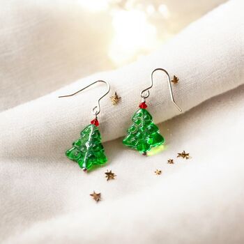 Cute Bubble Glass Christmas Tree Earrings, 6 of 6