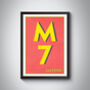 M7 Manchester Typography Postcode Print, thumbnail 5 of 10