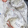 'Where We Began' Mono Colour Pop Location Map Scarf, thumbnail 2 of 12