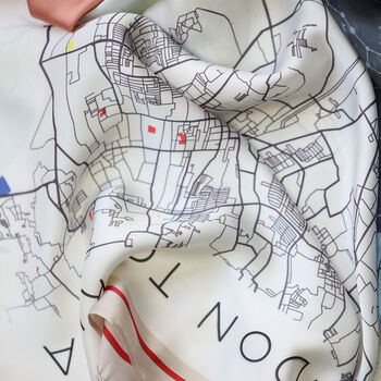 'Where We Began' Mono Colour Pop Location Map Scarf, 2 of 12