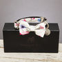 The Disley White And Pink Floral Dog Collar Bow Tie, thumbnail 2 of 5