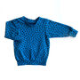 Petrol Blue Dotty Lightweight Sweater, thumbnail 1 of 3