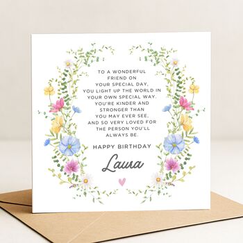 Birthday Poem Card Personalised For Friend, 2 of 8