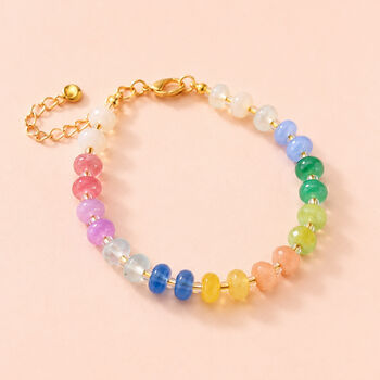 Pastel Rainbow Gemstone Bead Bracelet, 4 of 4