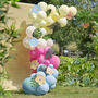 Tiki Balloon Arch With Tropical Flowers And Foliage, thumbnail 1 of 4