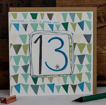 birthday 13th card boy notonthehighstreet molly mae
