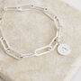 Personalised Initial Disc Paperclip Bracelet, thumbnail 4 of 6