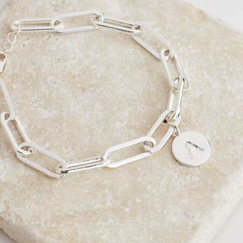 Personalised Initial Disc Paperclip Bracelet, 4 of 6