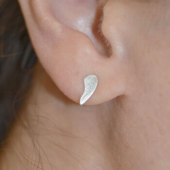 'Better Together' Sterling Silver Heart Stud Earrings, 6 of 7