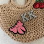 Personalised Ada Bow And Cherry Half Moon Wicker Basket Drawstring Bag, thumbnail 3 of 5