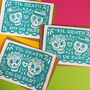 Same Sex Couple Day Of The Dead Wedding Card, thumbnail 1 of 6