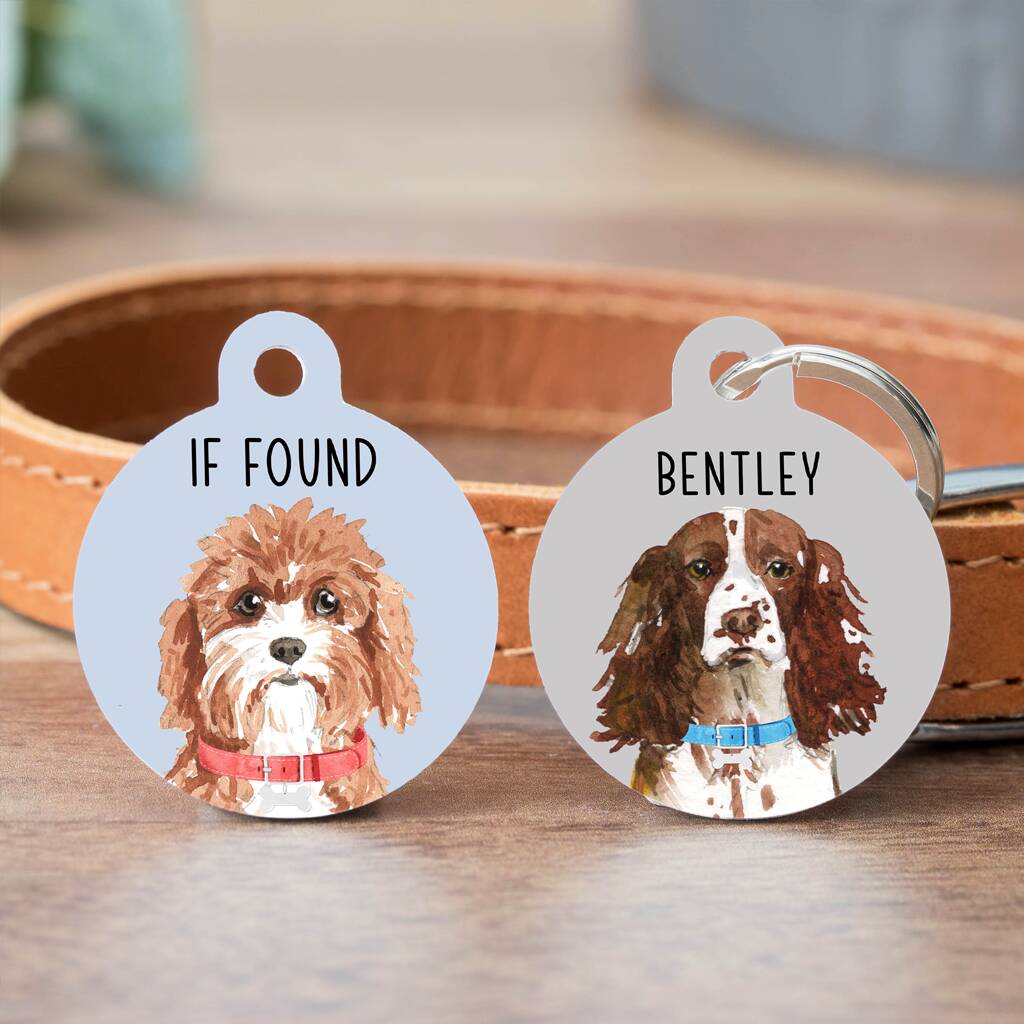 Watercolour Dog Breed ID Tag, 1 of 6