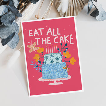 Eat All The Cake Illustrated Birthday Card, 3 of 3