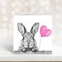 Floating Friends Bunny Pink Balloon Card, thumbnail 1 of 6
