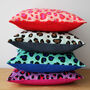 Velvet Leopard Print Cushion, thumbnail 2 of 12
