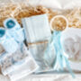 Blue Knitted Booties Baby Hamper, thumbnail 1 of 4