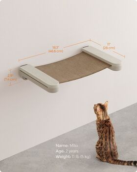 Cat Hammock Wall Mounted Cat Perch Washable Fabric, 2 of 9