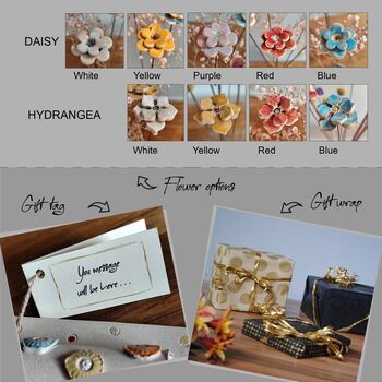 Ceramic Flower Stems Set Artificial Handmade Bouquet, 10 of 11