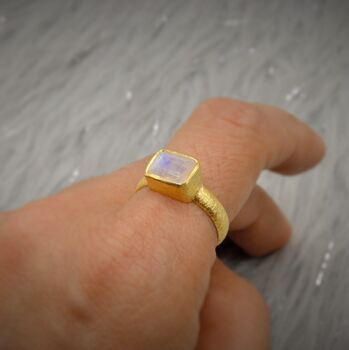 Rainbow Moonstone Gold Ring, 11 of 12