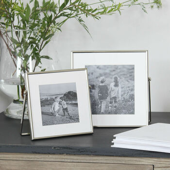 Silver Square Fine Easel Photo Frame, 2 of 5