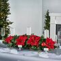 Luxury Christmas Candle Table Centrepiece, Three Candle Pillars, 76cm, thumbnail 2 of 3