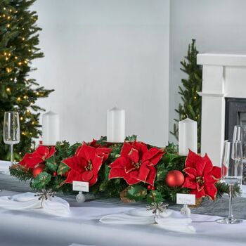 Luxury Christmas Candle Table Centrepiece, Three Candle Pillars, 76cm, 2 of 3