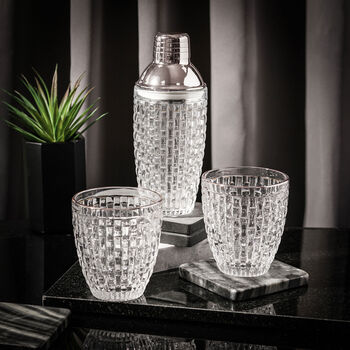 Cocktail Shaker And Glass Tumbler Set, Three Colours, 4 of 6