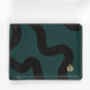 Abstract Swirl Lines Leather Wallet | Dark Green, thumbnail 1 of 5