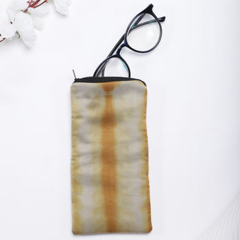 100% Silk Glasses Case Tie And Dye Grey And Gold, 2 of 2