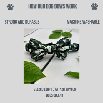 Camouflage Dog Collar Bow Tie, 4 of 6