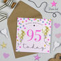 Balloon Brights 95th Birthday Card Pink, thumbnail 1 of 2
