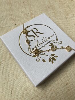18 K Gold Plated Flower Motif Bracelet, 3 of 7