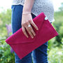Personalised Autumn Colours Suede Envelope Clutch Bag, thumbnail 2 of 8