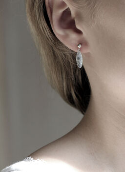 Abstract Leaf Earrings In Silver Or Gold Vermeil, 2 of 4