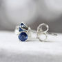 Blue Sapphire Stud Earrings In Silver Or Gold, thumbnail 7 of 12