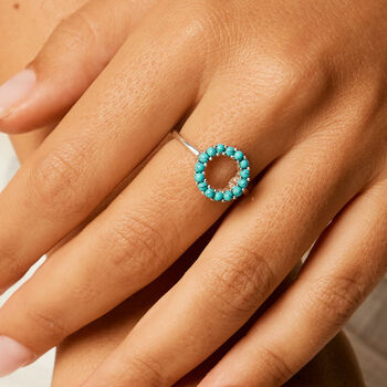 Halo Radiance Turquoise Silver Ring, 2 of 12