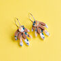 Sterling Silver Leaf Jungle Printed Hoop Earrings, thumbnail 2 of 5