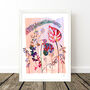 Pink Tropical Flower And Leaf Art Print, thumbnail 5 of 8