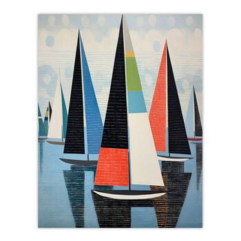 The Yacht Race Sail Boats At Sea Blue Wall Art Print, 6 of 6