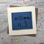 Personalised Felt Birthday Boy Name And Age Card, thumbnail 1 of 2