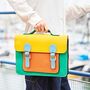 Multicoloured Recycled Leather Satchel, thumbnail 10 of 11